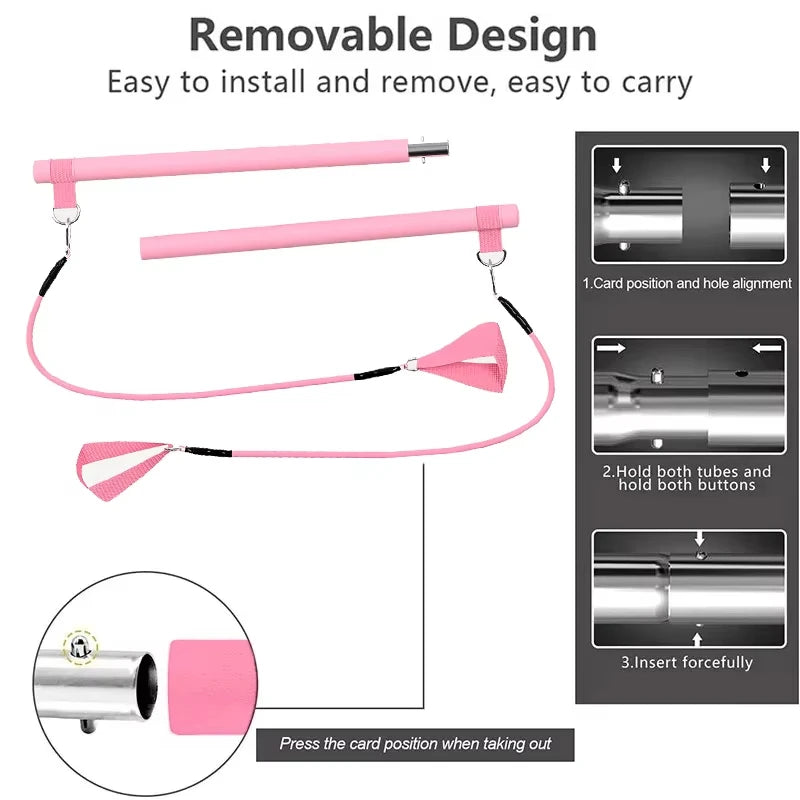 Pilates Resistance Band Kit | Portable Home Gym Set | Full Body Workout