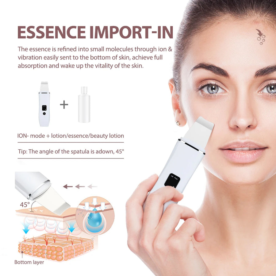 Ultrasonic Skin Scrubber | 4-Mode Blackhead Remover & Facial Deep Cleanser
