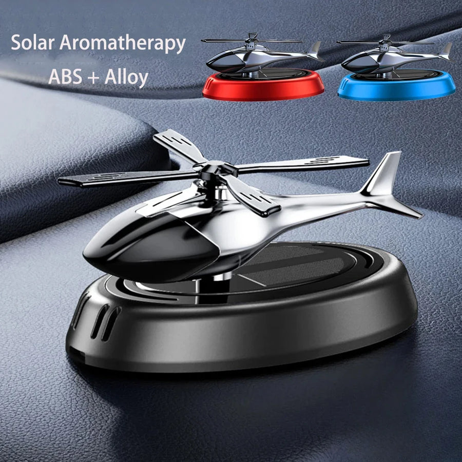 Solar Rotating Car Air Freshener | Helicopter Design | No Charging Needed | Aroma Diffuser