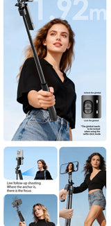 Foldable AI Tracking Gimbal | 360° Auto Rotation Selfie Stick Tripod | For Vlogging