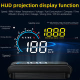 Car Head Up Display OBD + GPS HUD Display Digital GPS Speedometer Water Temp Voltage Fuel Tachometer Speed Alarm Electronic Part