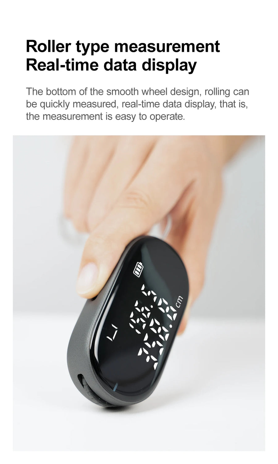 DUKA ATuMan Digital Tape Measure Rechargeable Rolling Measuring Tool with Large LCD for Complex Irregular Shapes
