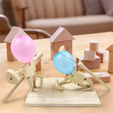 Balloon Bamboo Man Battle Handmade Wooden Fencing Puppets Wooden Bots Battle Game Two-Player Fast-Paced Balloon Battle Game