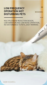 Pet Electric Grooming Trimmer | LED Light | Waterproof | Low Noise | Face, Paw, Ear & Hip | Dogs & Cats