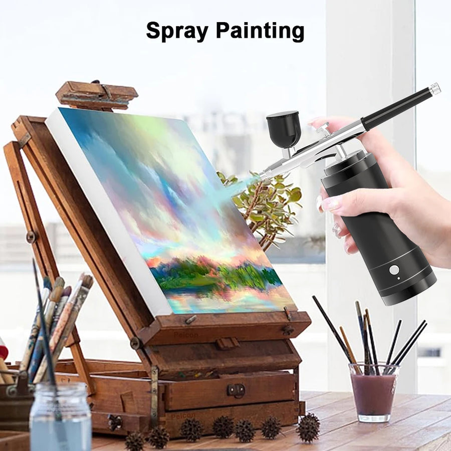 Cordless Airbrush Nail Machine | Wireless Nail Art Compressor & Varnish Sprayer