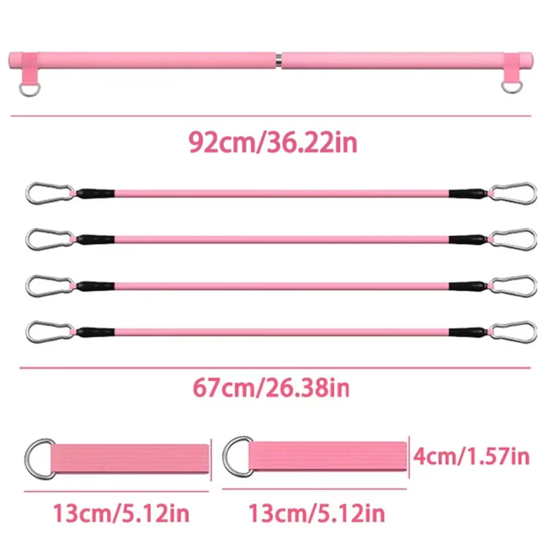 Pilates Resistance Band Kit | Portable Home Gym Set | Full Body Workout