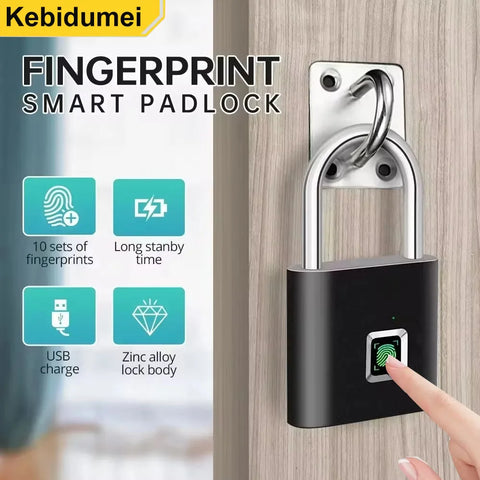 Smart Fingerprint Padlock biometric keyless waterproof lock