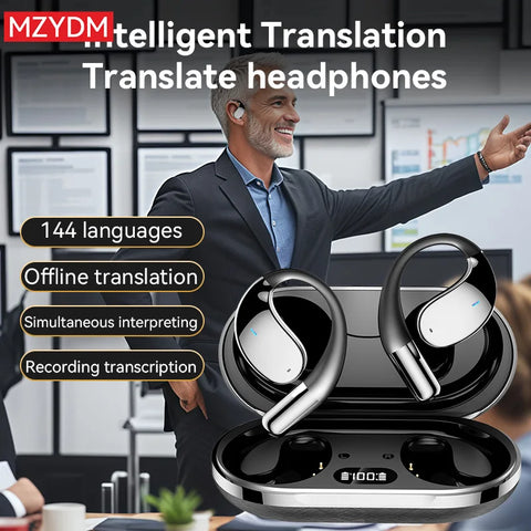 AI Translator Earbuds Pro | 144 Languages | Bluetooth 5.3 | Real-Time Voice Translation