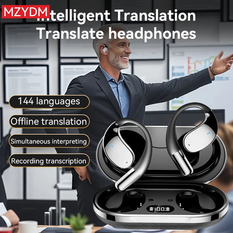 AI Translator Earbuds Pro | 144 Languages | Bluetooth 5.3 | Real-Time Voice Translation
