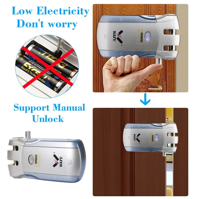 WAFU Smart Door Lock | Fingerprint & Password | WiFi & Bluetooth | Remote App Control