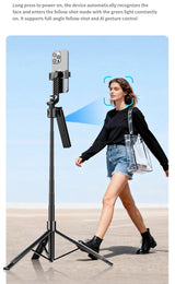 Foldable AI Tracking Gimbal | 360° Auto Rotation Selfie Stick Tripod | For Vlogging