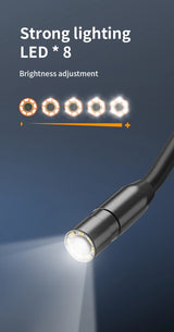 HD Endoscope Inspection Camera | IP67 Waterproof | 8 LED | Type-C & iOS | Car Sewer Pipeline Borescope