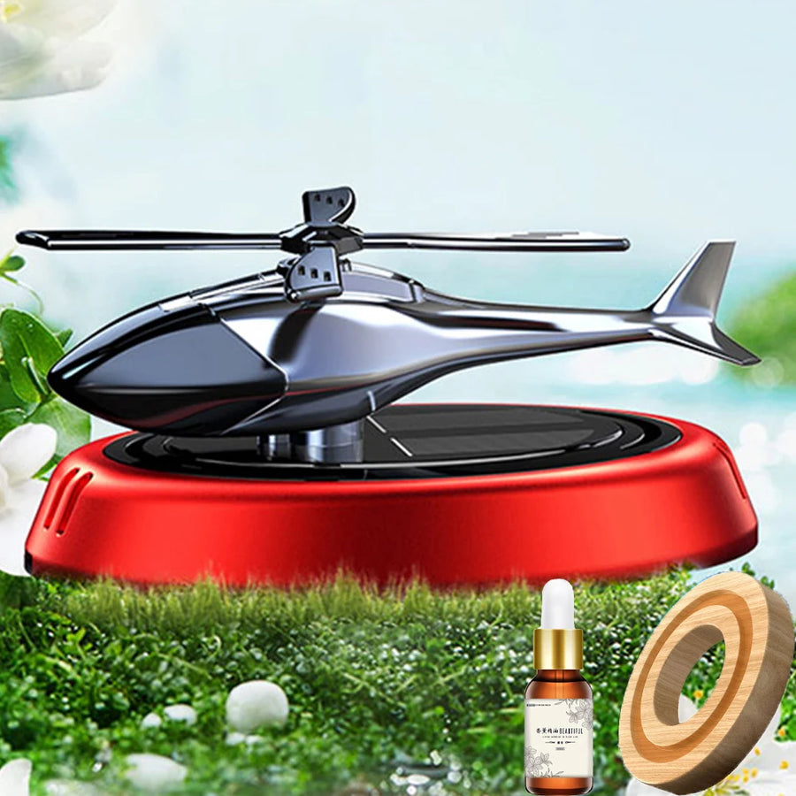 Solar Rotating Car Air Freshener | Helicopter Design | No Charging Needed | Aroma Diffuser
