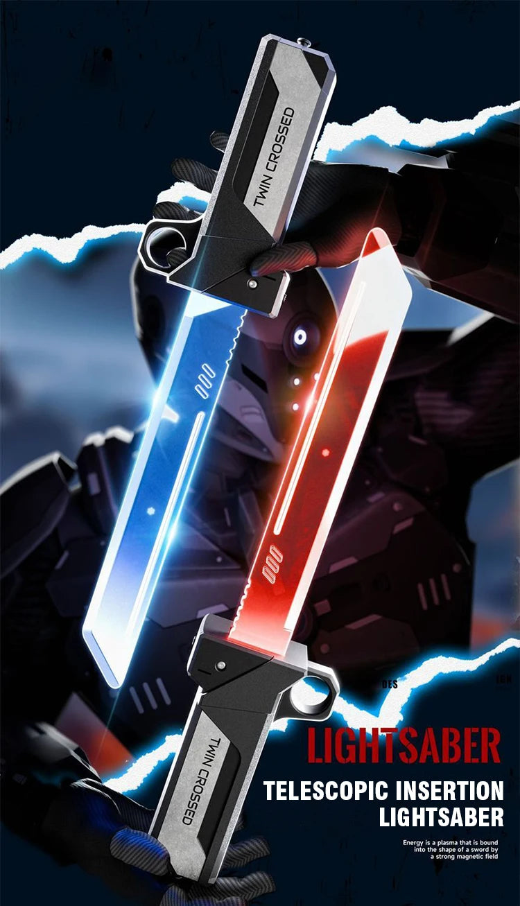 2026 New Lightsaber Sword Toy Light Sword Games for Children Adult Double-Bladed Luminous Toy for Boys Kids Interactive Cosplay