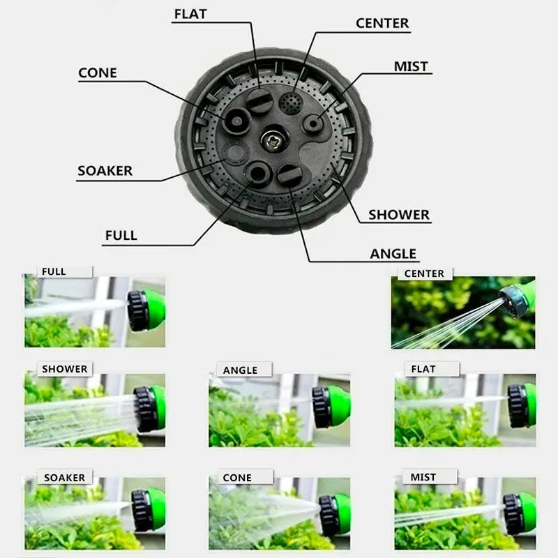 8-Mode High Pressure Garden Hose Nozzle | Car Wash & Yard Sprayer | Adjustable Water Gun