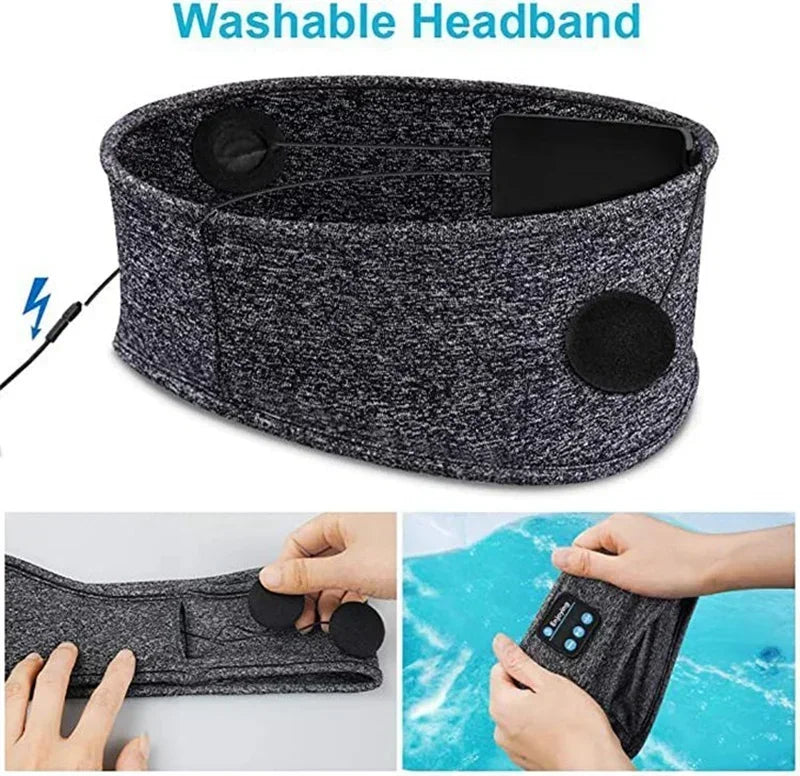 Wireless Bluetooth Headband Earphones Sports Headphones Elastic Headband Music Sleeping Eye Mask Bluetooth Headset