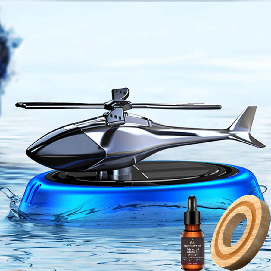 Solar Rotating Car Air Freshener | Helicopter Design | No Charging Needed | Aroma Diffuser