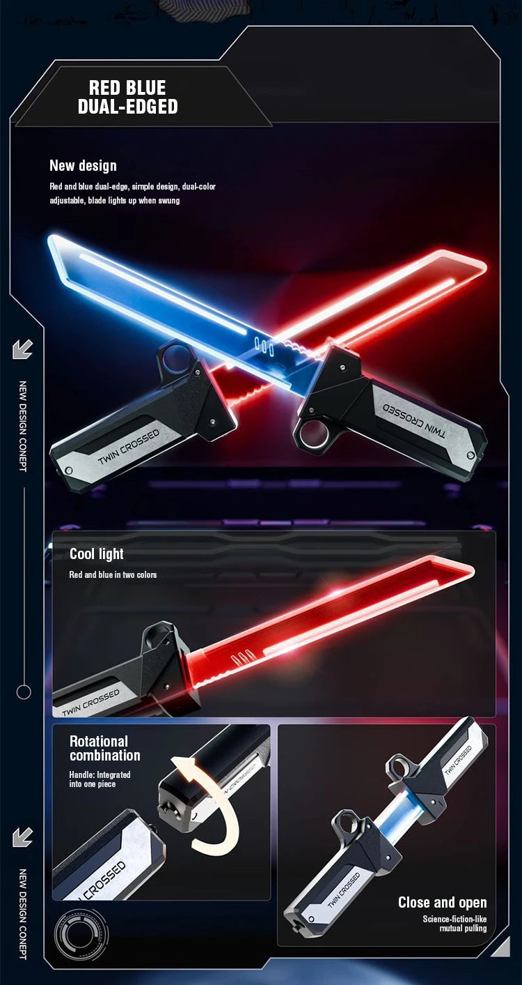 2026 New Lightsaber Sword Toy Light Sword Games for Children Adult Double-Bladed Luminous Toy for Boys Kids Interactive Cosplay