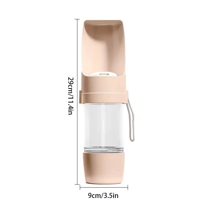 2-in-1 Portable Pet Water Bottle | Food & Water Storage | Leak-Proof Travel Dog Bottle
