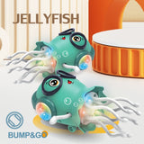 An Electrically-Powered Crawling Dancing Jellyfish Toy, An Octopus With Automatic Obstacle Sensor, Intelligent LED Lights and Mu