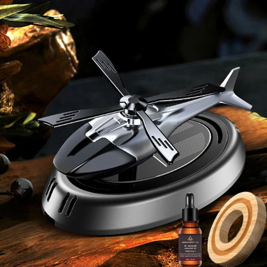 Solar Rotating Car Air Freshener | Helicopter Design | No Charging Needed | Aroma Diffuser