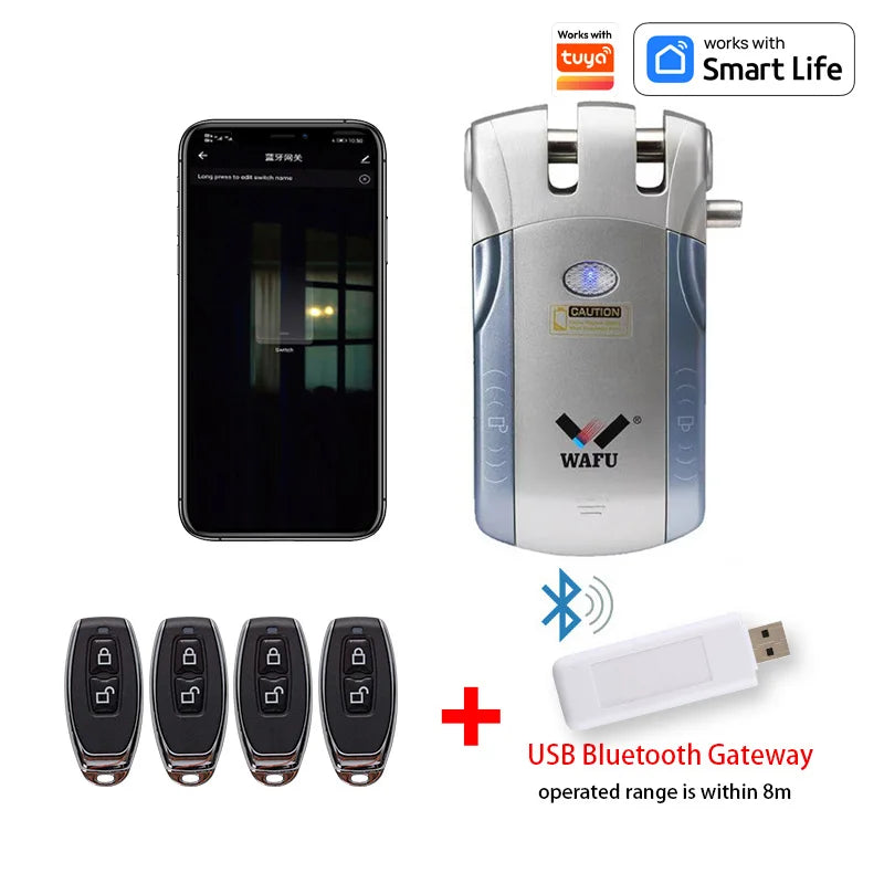 WAFU Smart Door Lock | Fingerprint & Password | WiFi & Bluetooth | Remote App Control