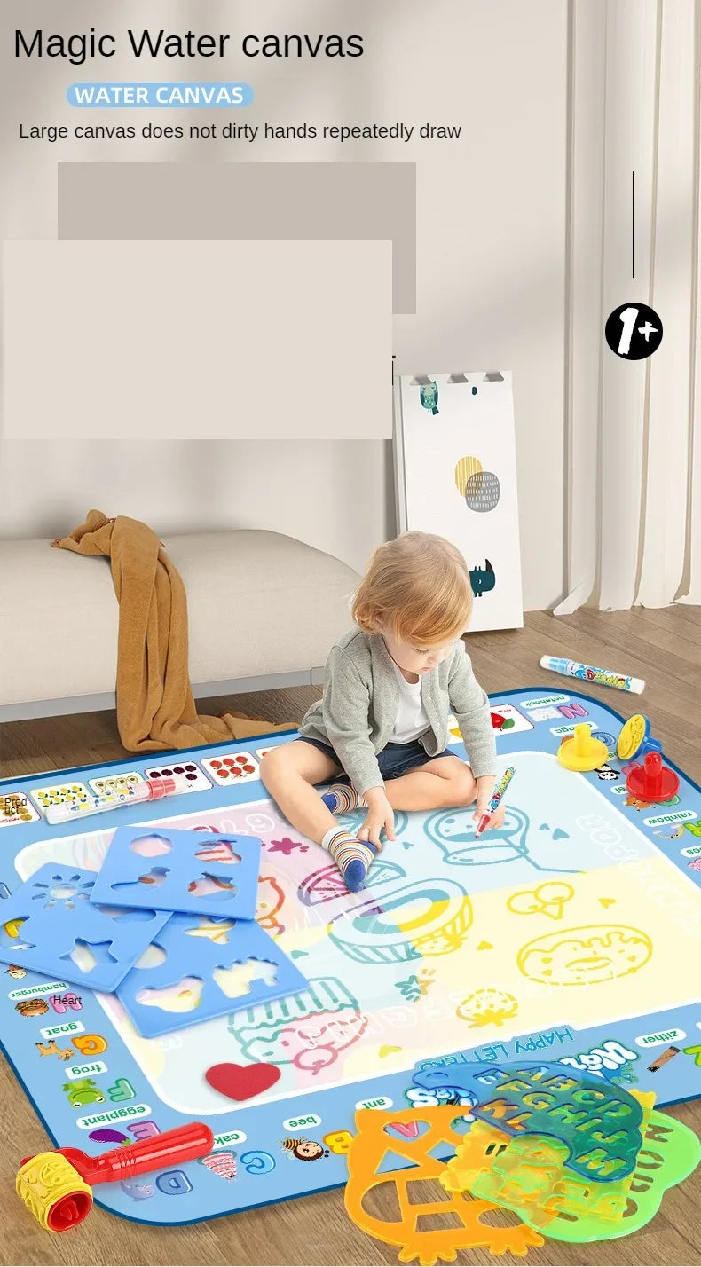 Magic Water Drawing Mat | 100x80cm Reusable | Montessori Painting Board | Educational Kids Toy