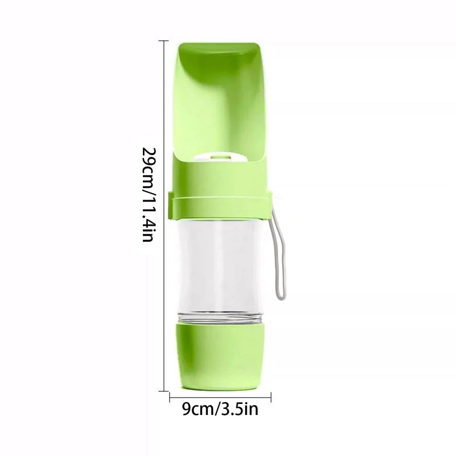 2-in-1 Portable Pet Water Bottle | Food & Water Storage | Leak-Proof Travel Dog Bottle