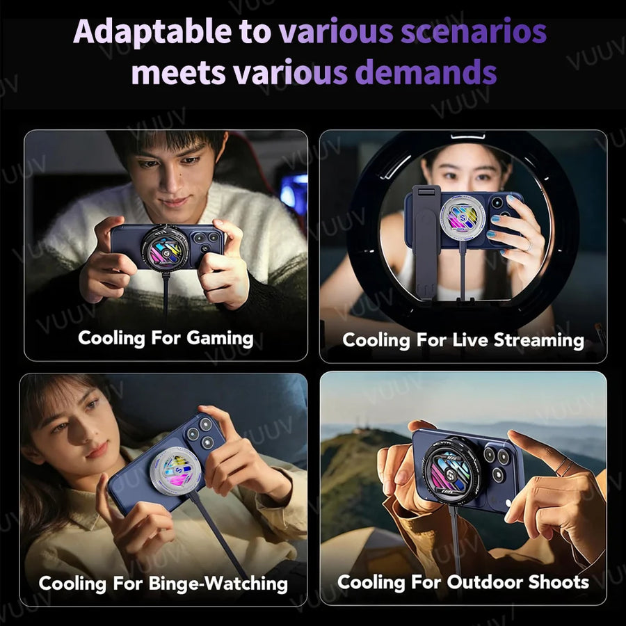 Portable Magnetic Phone Cooler With Semiconductor Freeze And RGB Light Mobile-phone Radiator For iPhone MagSafe Series Android