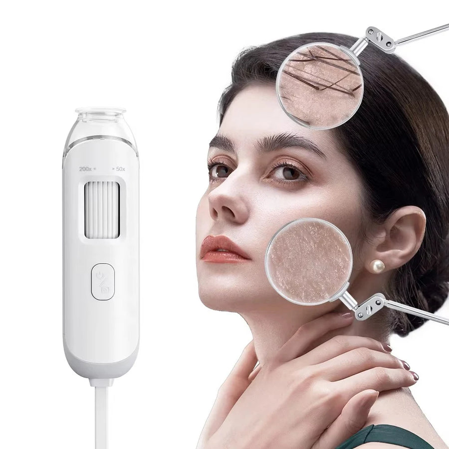 New 50X-200X Magnifying Hair Follicles Scalp Detector Skin Analyzer Microscope Tool High Definition Skin Tester Support APP