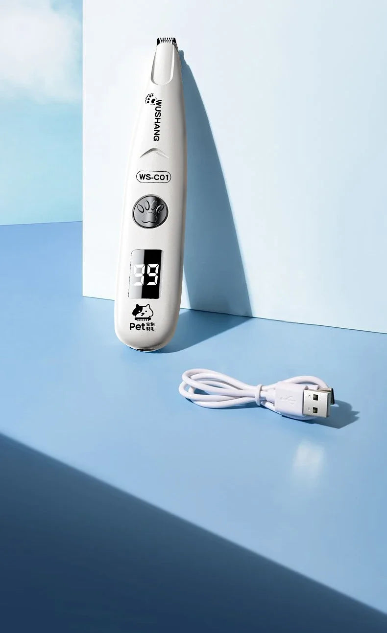 Pet Electric Grooming Trimmer | LED Light | Waterproof | Low Noise | Face, Paw, Ear & Hip | Dogs & Cats