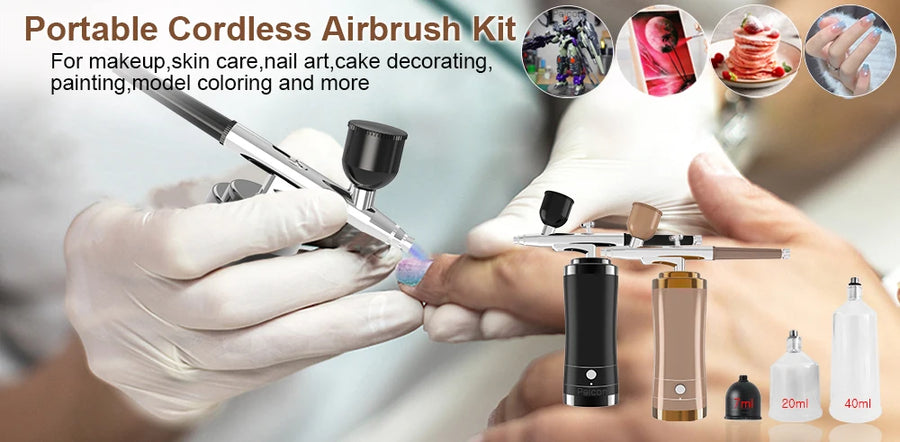 Cordless Airbrush Nail Machine | Wireless Nail Art Compressor & Varnish Sprayer
