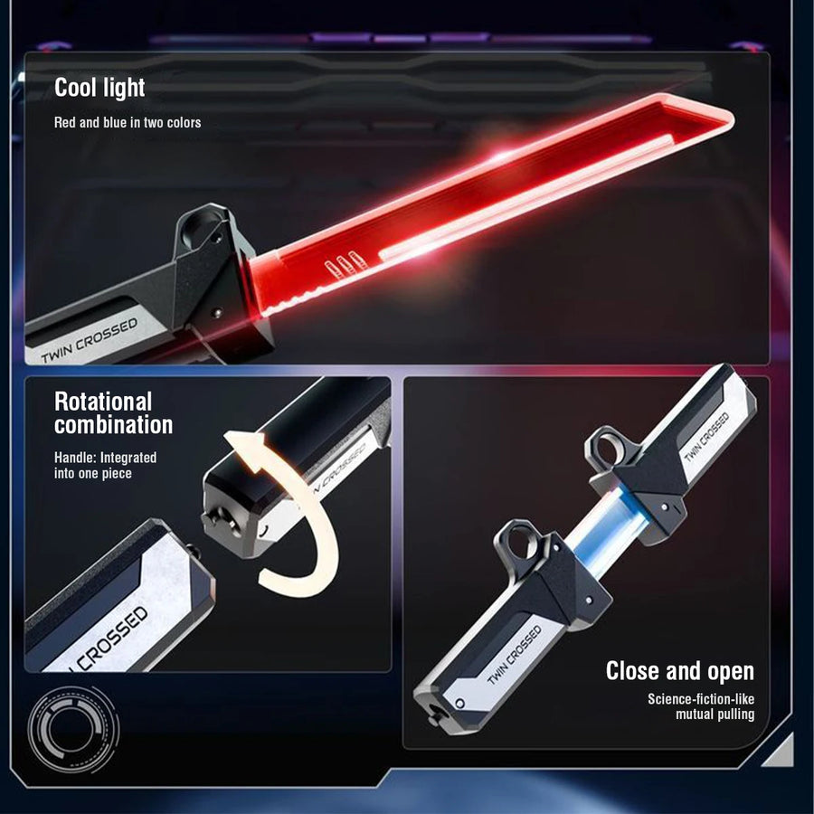 2026 New Lightsaber Sword Toy Light Sword Games for Children Adult Double-Bladed Luminous Toy for Boys Kids Interactive Cosplay