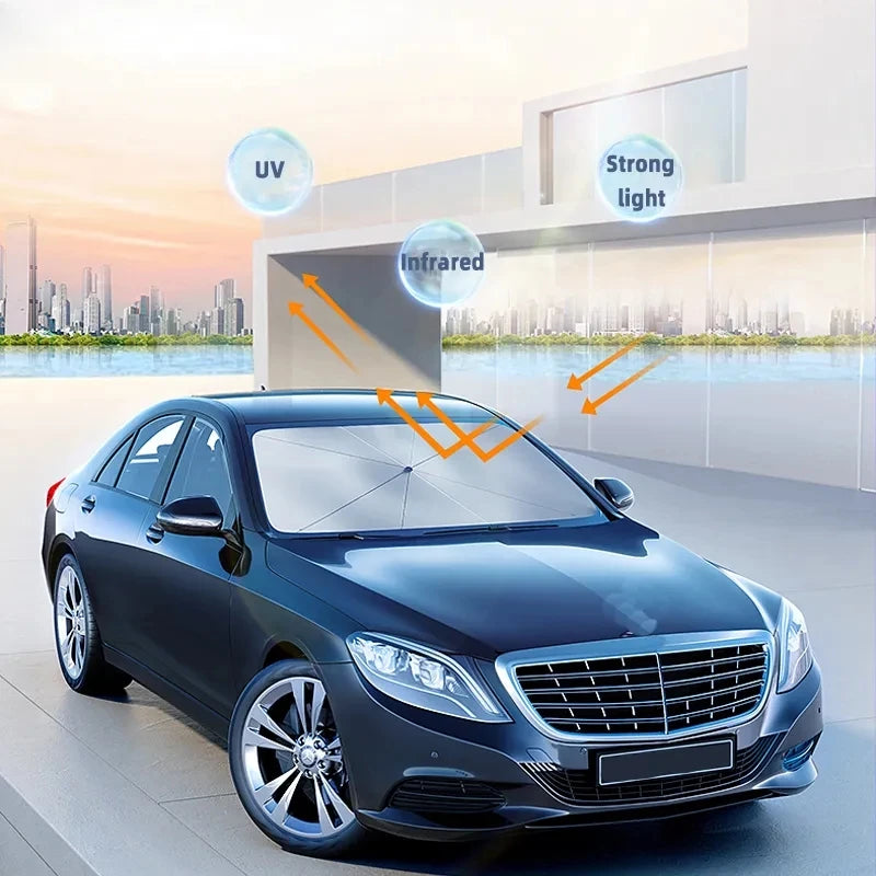 Foldable Car Windshield Sunshade | Umbrella Style | Heat Insulation Protection