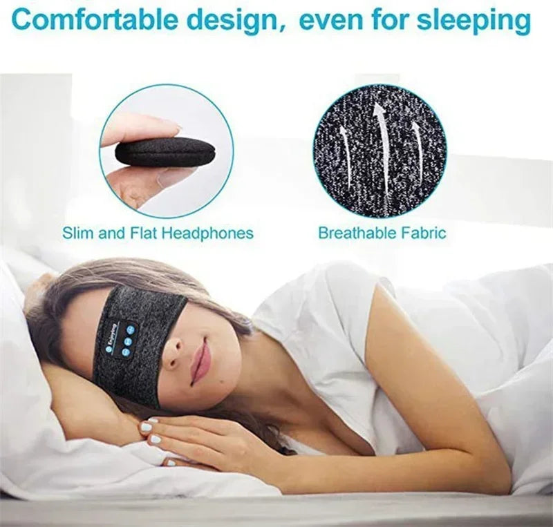 Wireless Bluetooth Headband Earphones Sports Headphones Elastic Headband Music Sleeping Eye Mask Bluetooth Headset