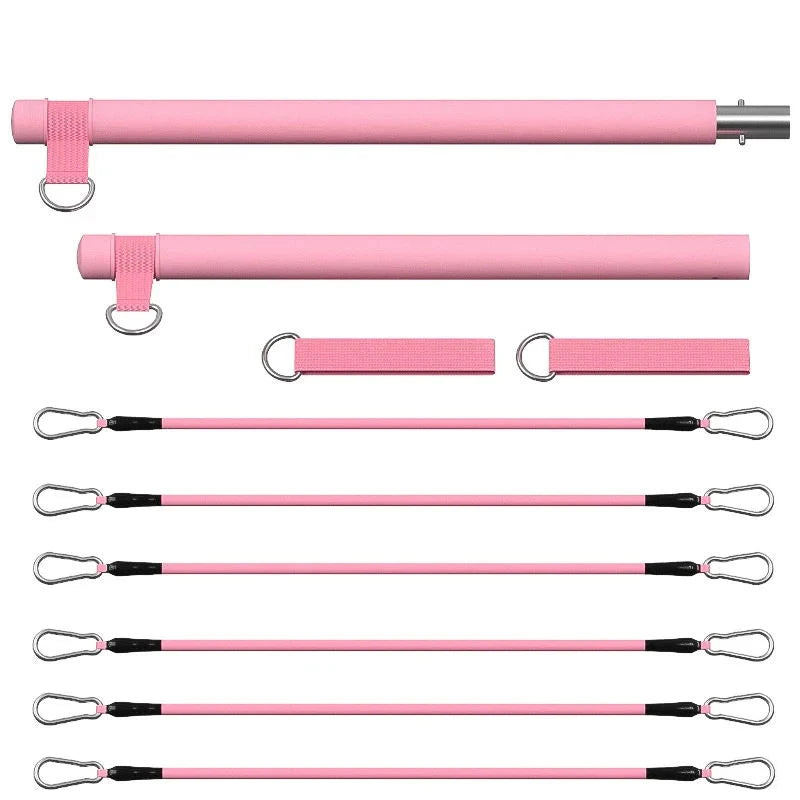 Pilates Resistance Band Kit | Portable Home Gym Set | Full Body Workout