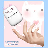58mm Mini Portable Thermal Printer | Wireless Bluetooth | Photos, Labels & QR Codes | 200DPI | Pink & Blue