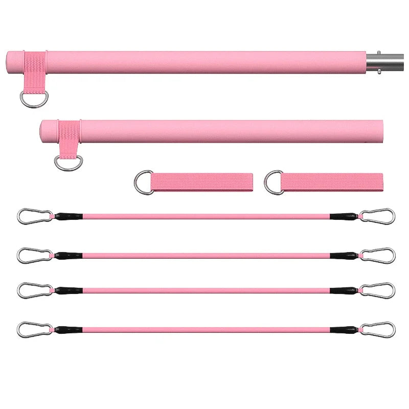 Pilates Resistance Band Kit | Portable Home Gym Set | Full Body Workout