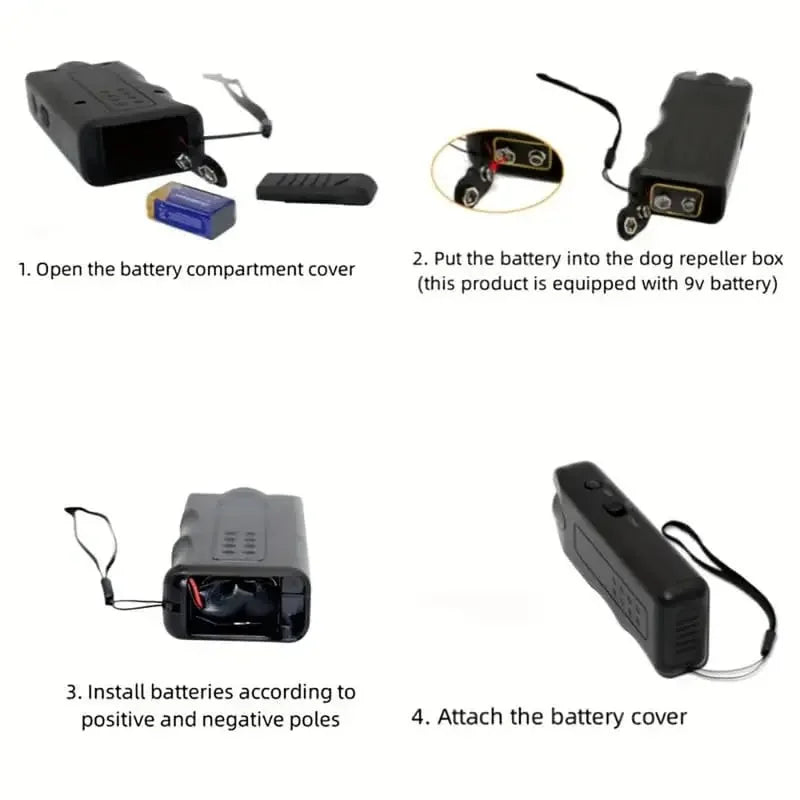 Ultrasonic Dog Repeller | 3-in-1 Anti-Barking Deterrent | Safe Training Device & Flashlight