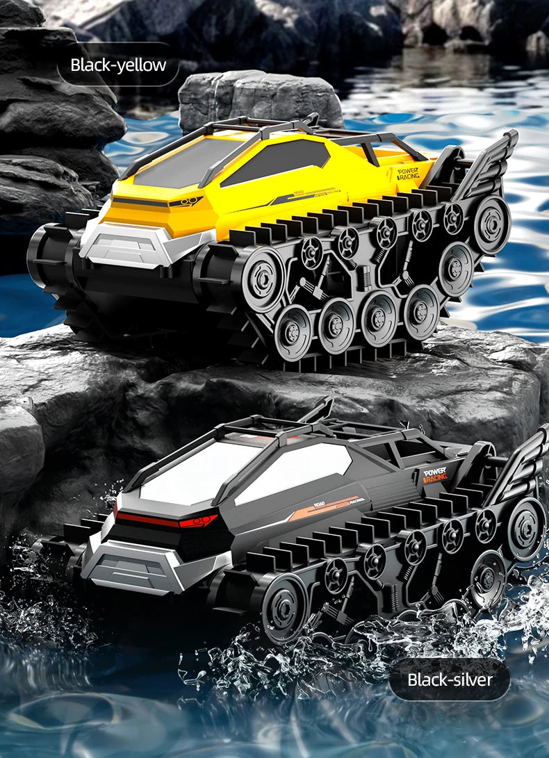 JJRC Q183 RC Tank Amphibious Tracked Tank Remote Control All Terrain Truck Climbing Off-Road Vehicle Waterproof Toy Kid Gifts