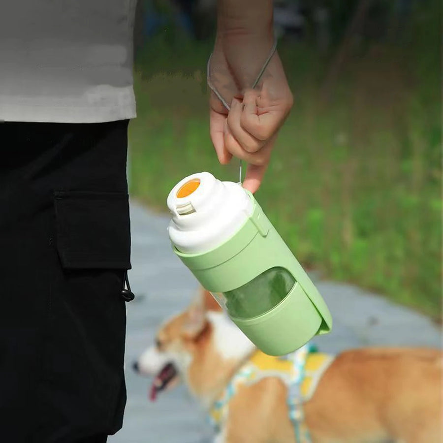 2-in-1 Portable Pet Water Bottle | Food & Water Storage | Leak-Proof Travel Dog Bottle