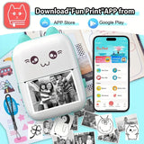 58mm Mini Portable Thermal Printer | Wireless Bluetooth | Photos, Labels & QR Codes | 200DPI | Pink & Blue