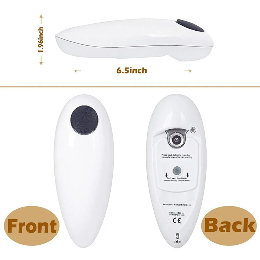 Electric Can Opener | One-Touch Automatic | Smooth Edge | Also Opens Jars & Bottles
