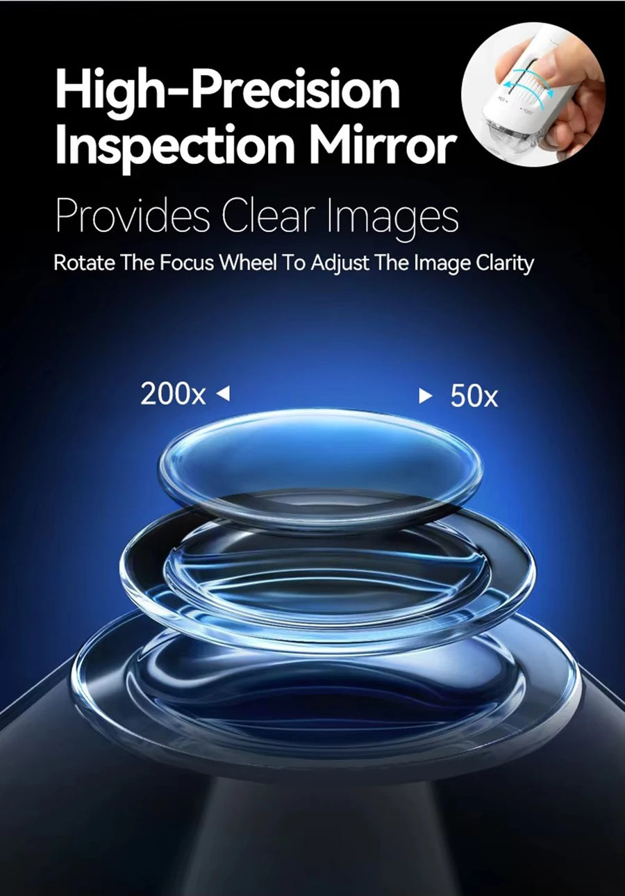 New 50X-200X Magnifying Hair Follicles Scalp Detector Skin Analyzer Microscope Tool High Definition Skin Tester Support APP
