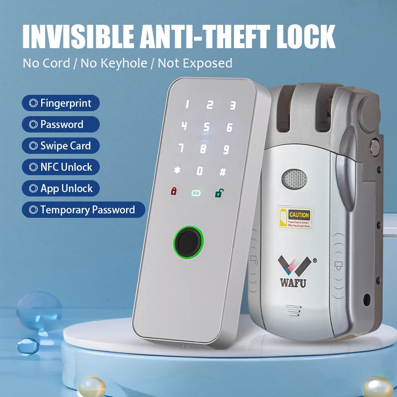 WAFU Smart Door Lock | Fingerprint & Password | WiFi & Bluetooth | Remote App Control