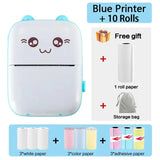 58mm Mini Portable Thermal Printer | Wireless Bluetooth | Photos, Labels & QR Codes | 200DPI | Pink & Blue