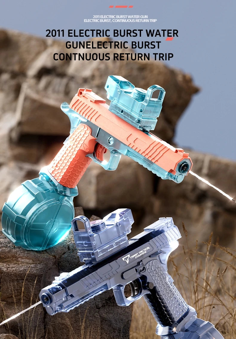 Automatic Desert Eagle Water Gun Toys Electric Shooting Flashing Lights Battle Water Pistol Spray Outdoor Pool Toys for Boy Gift