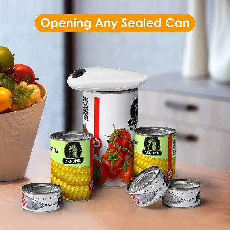 Electric Can Opener | One-Touch Automatic | Smooth Edge | Also Opens Jars & Bottles