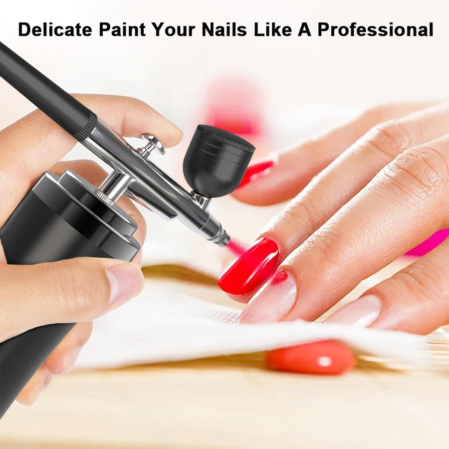 Cordless Airbrush Nail Machine | Wireless Nail Art Compressor & Varnish Sprayer