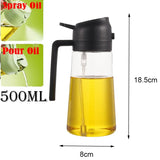2 in 1 Pour Spray Sprayer Kitchen Fryer Air Spray Oil Dispenser Bottle for Olive Oil Cooking Frying BBQ Camping Large Capacity